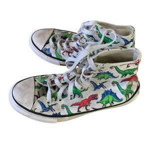 Converse Youth Size 2 Lace Tie Up Sneakers Hi Top Shoes All Stars Red Blue Green